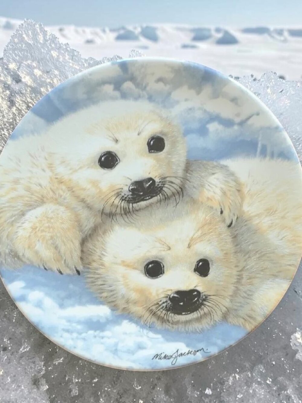Baby Seals By Mike Jackson Seal Pup Royal Grafton Collectors Decorative Plate